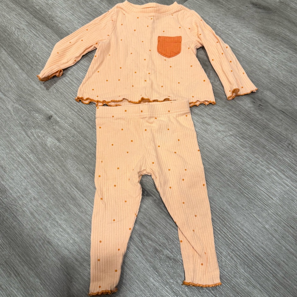 Cat & Jack Orange Polka Dot Set